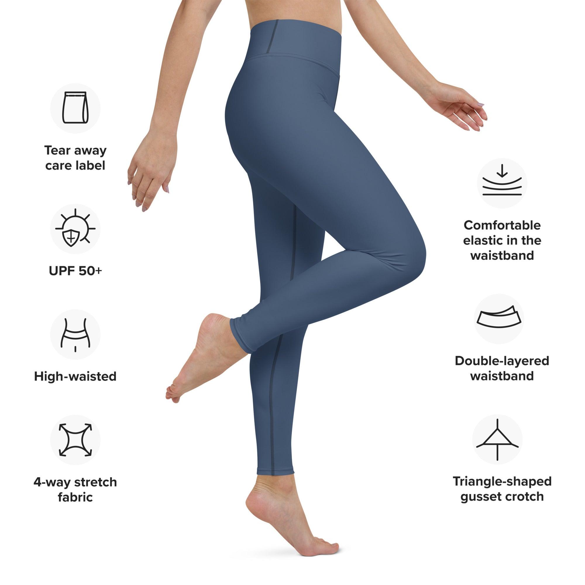 Cello Blue Yoga Leggings - Funfitti Apparel