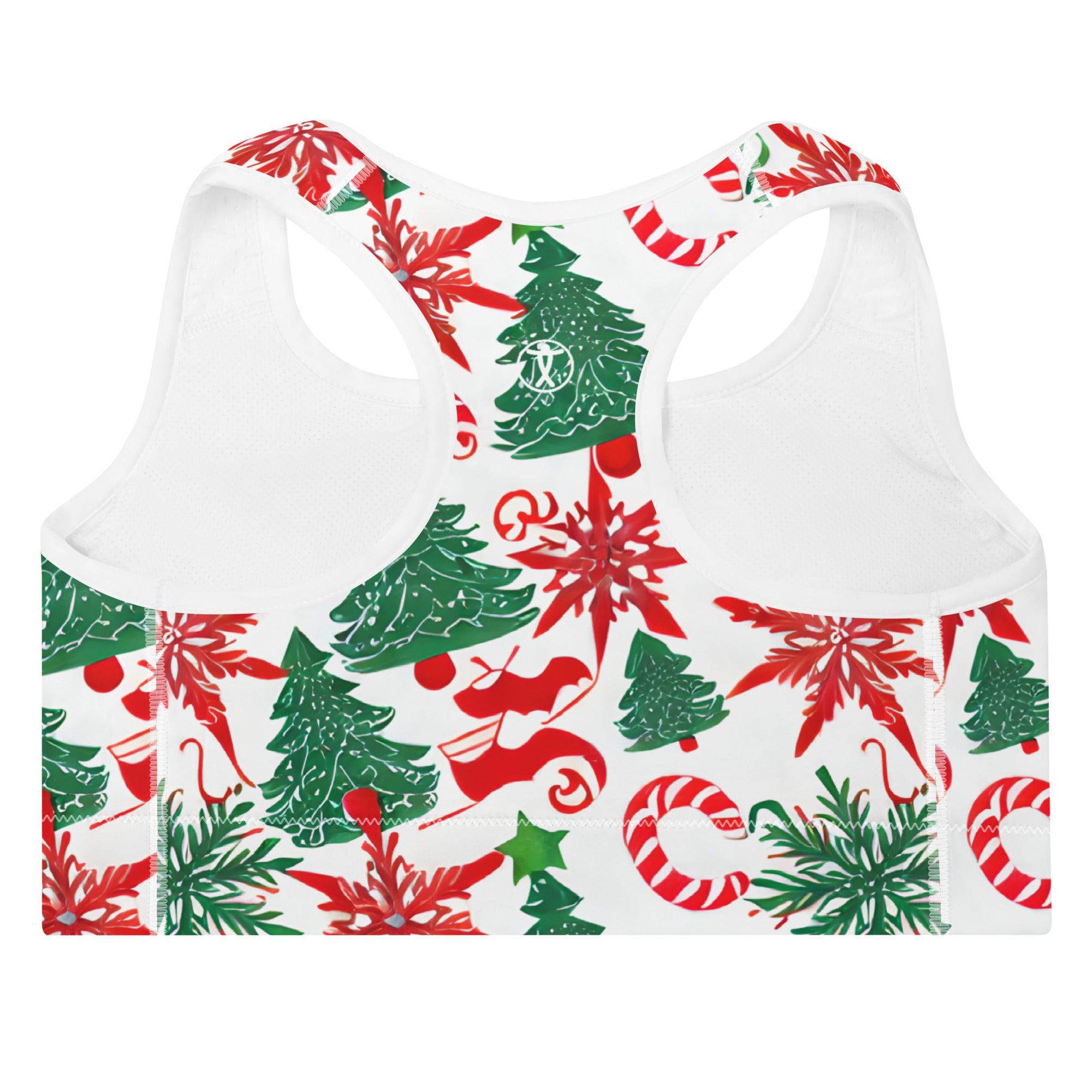 Christmas Tree Padded Sports Bra - Funfitti Apparel