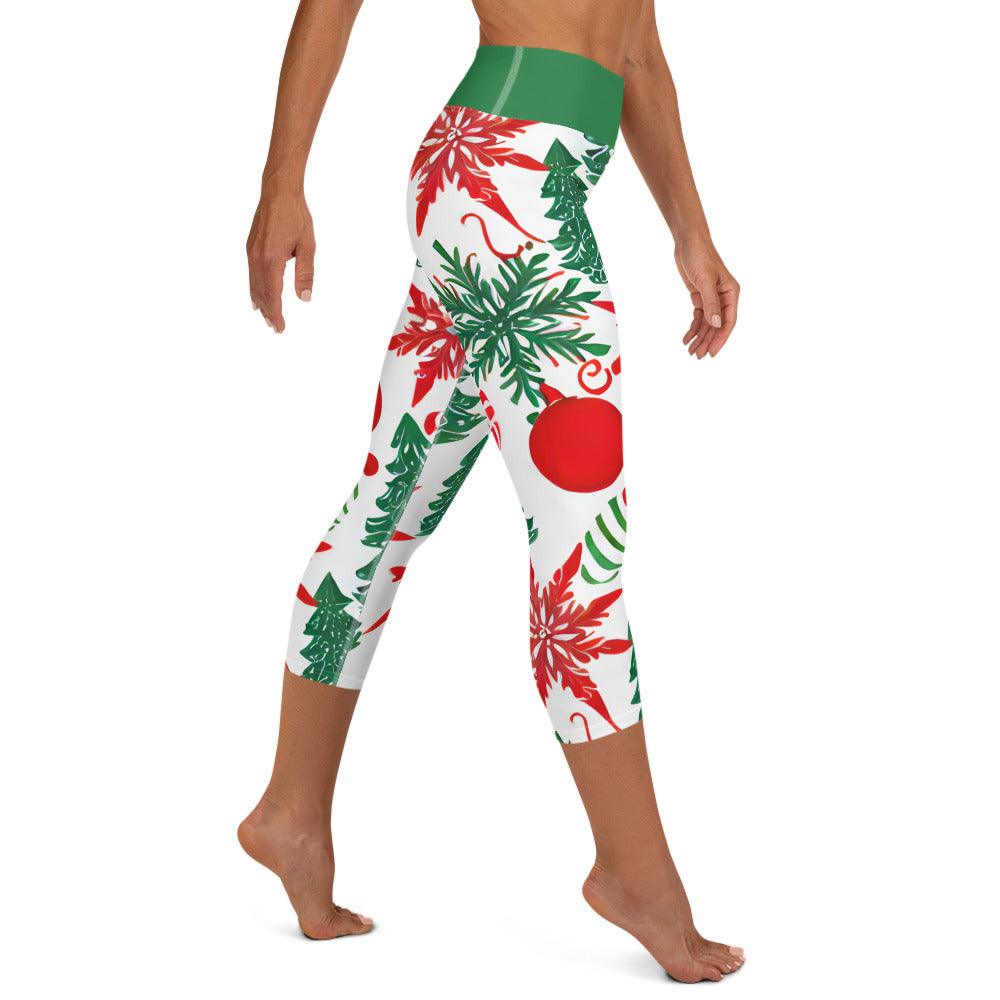 Christmas Tree Yoga Capri Leggings - Funfitti Apparel