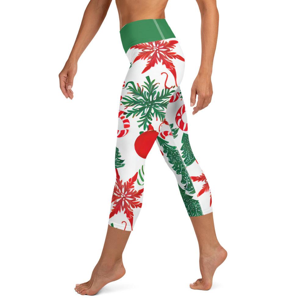 Christmas Tree Yoga Capri Leggings - Funfitti Apparel