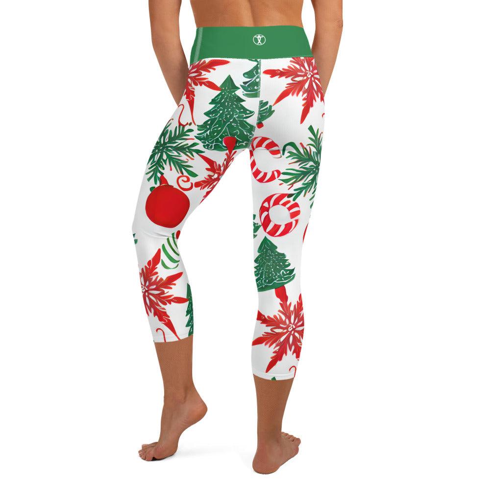 Christmas Tree Yoga Capri Leggings - Funfitti Apparel