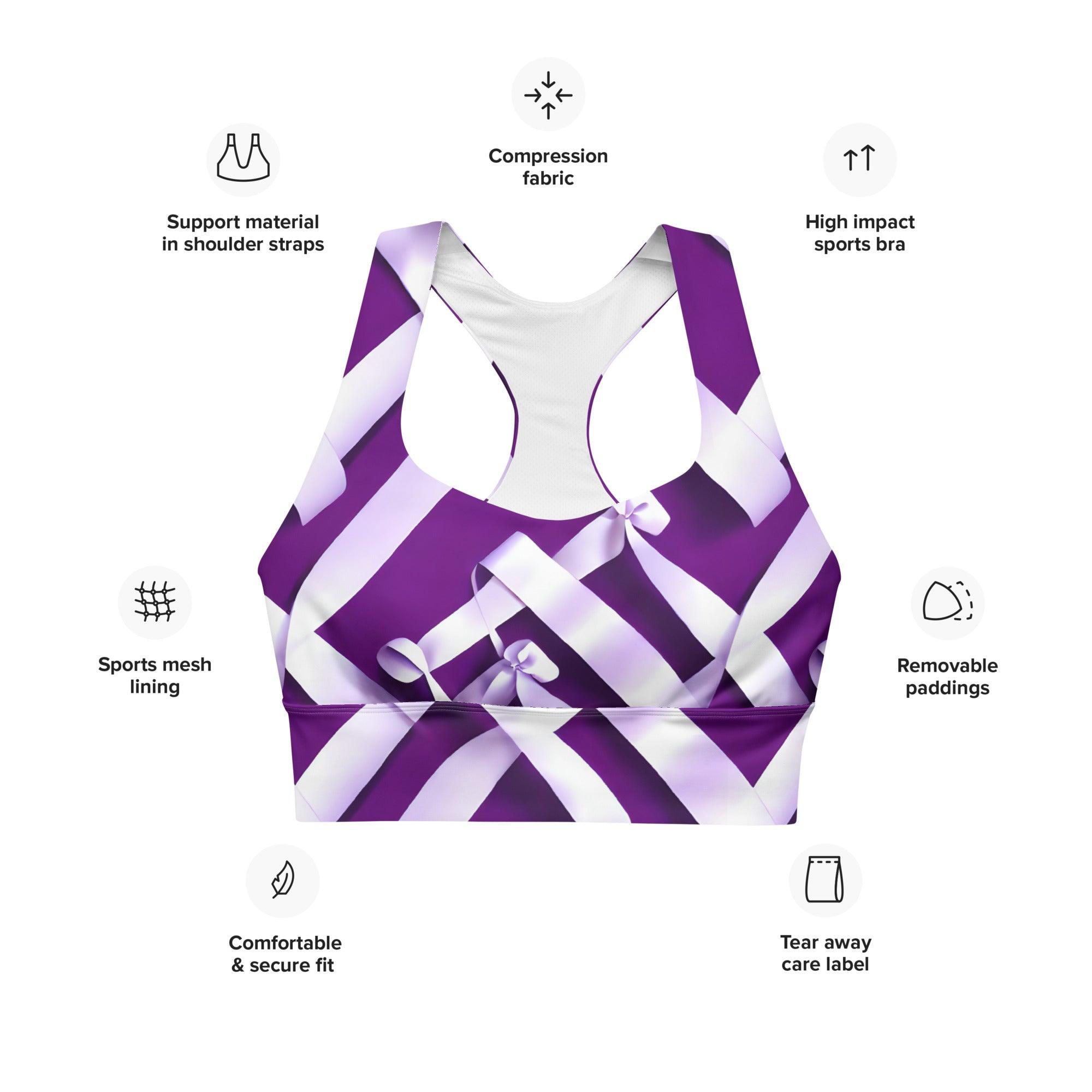 Christmas Wrapping Longline sports bra - Funfitti Apparel