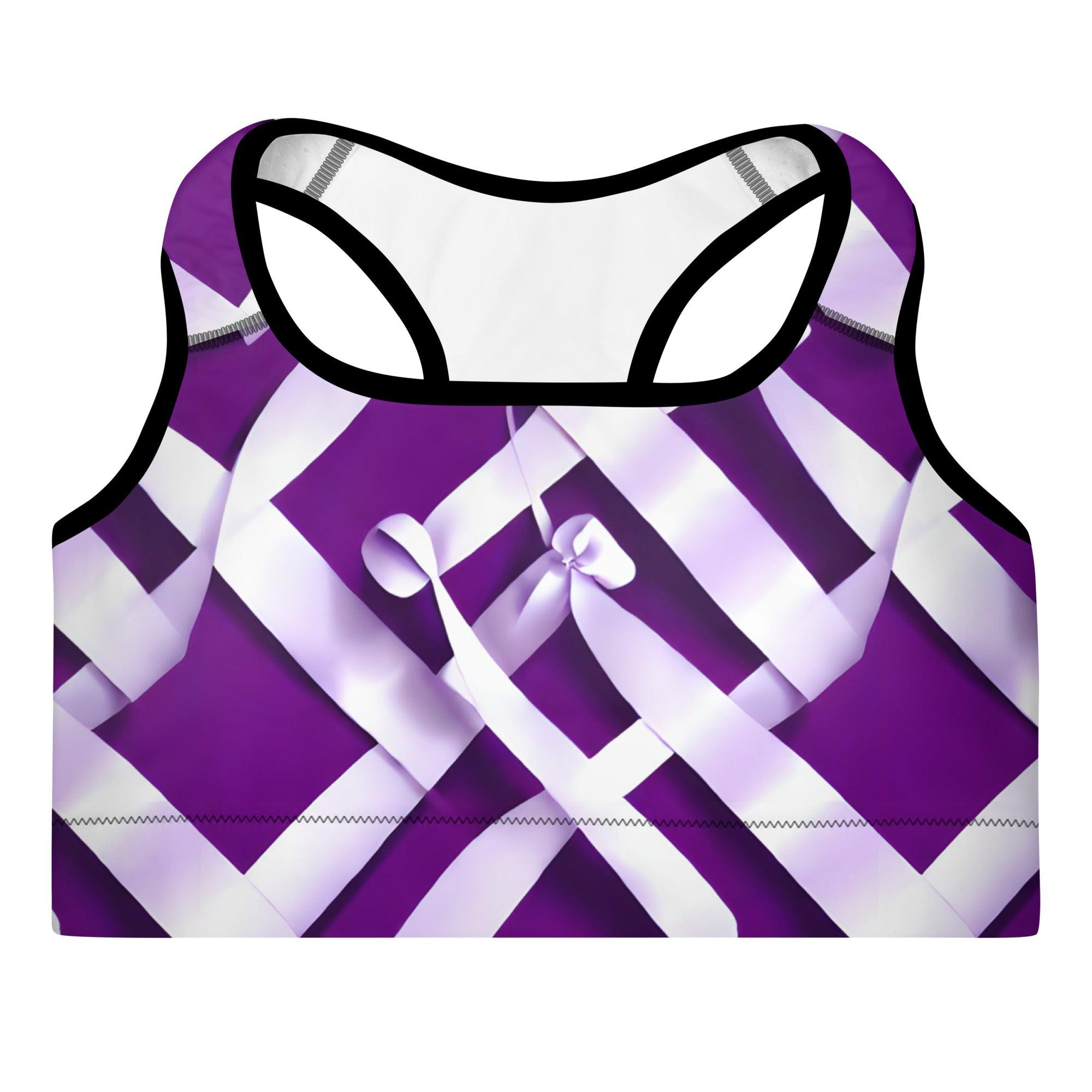 Christmas Wrapping Padded Sports Bra - Funfitti Apparel