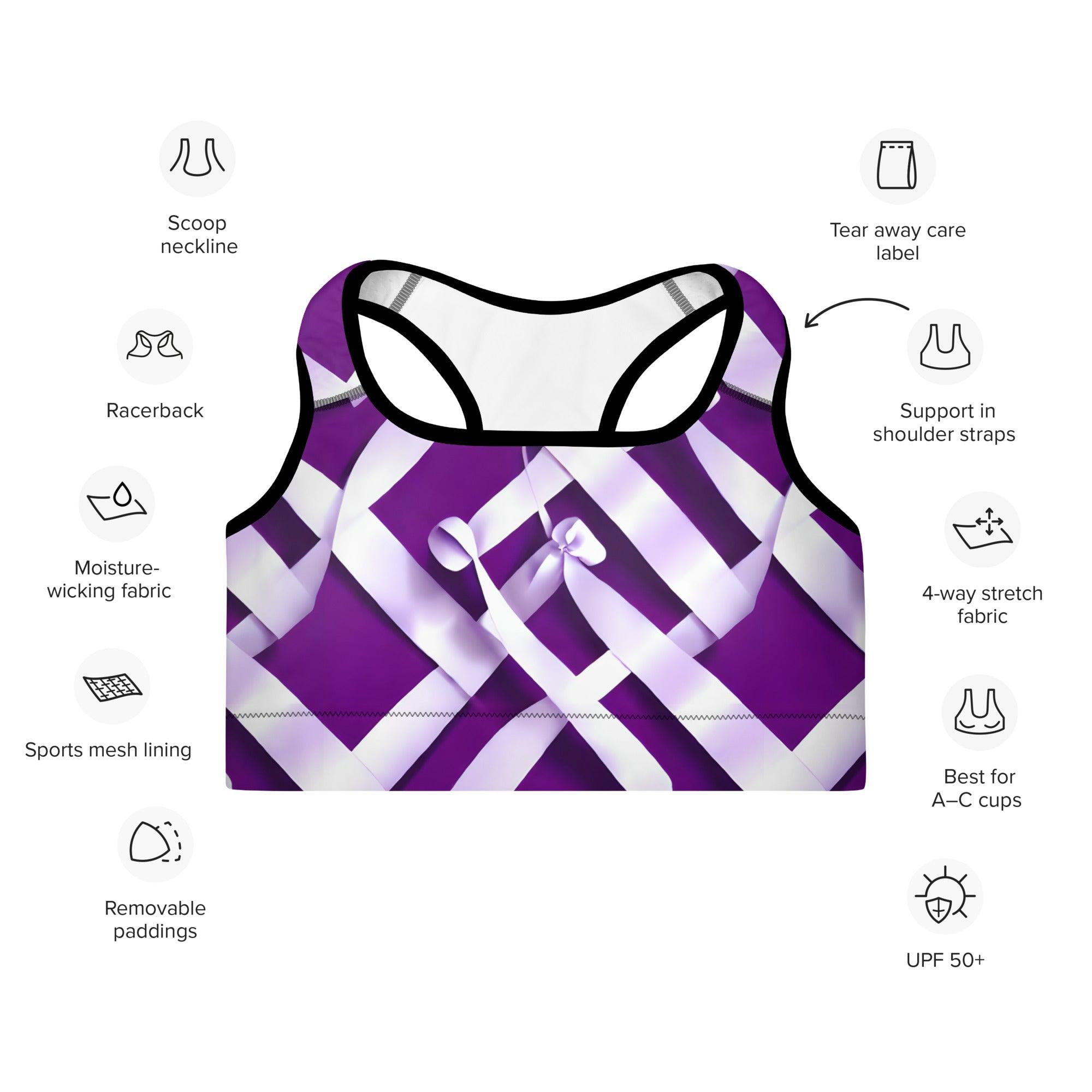 Christmas Wrapping Padded Sports Bra - Funfitti Apparel