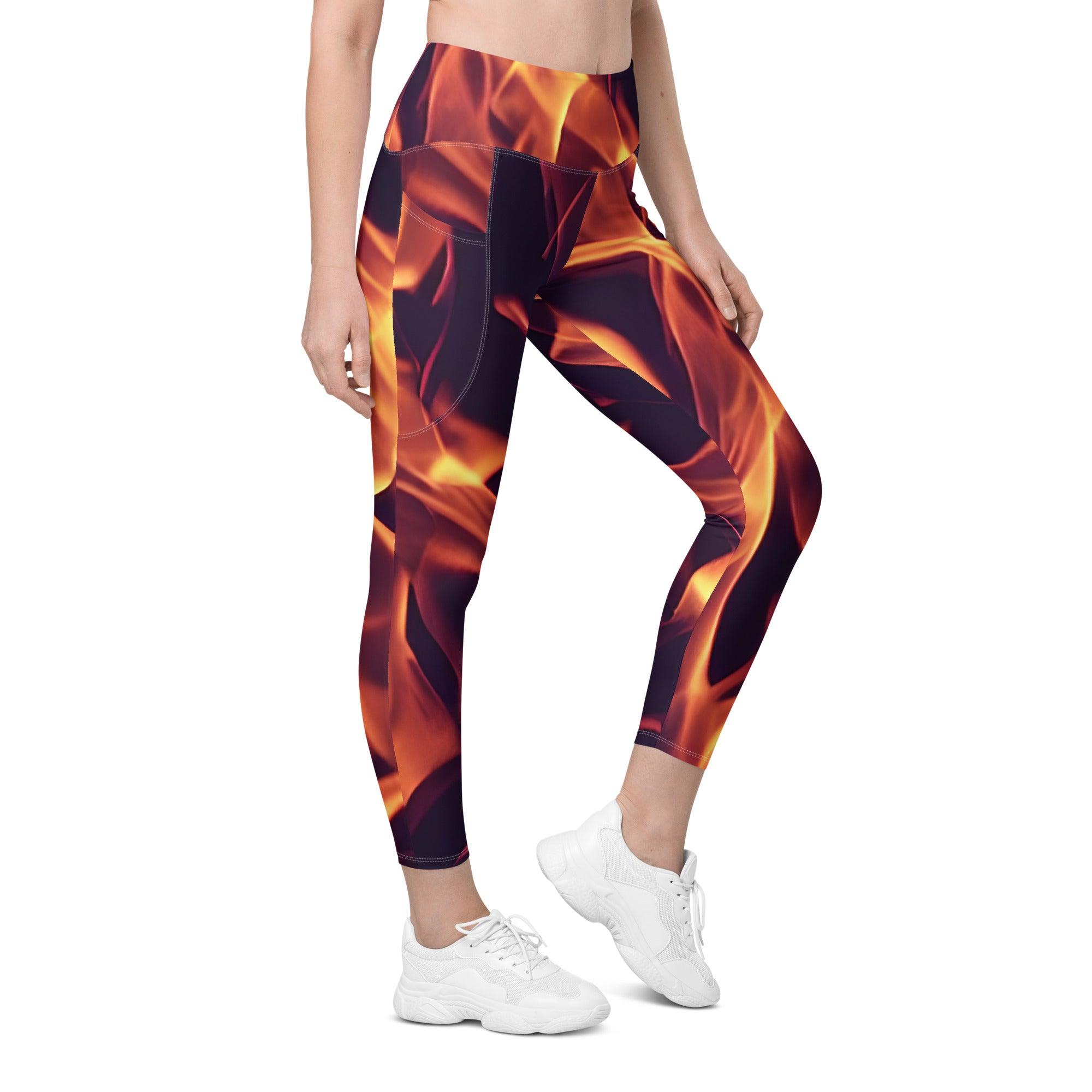 Dancing Flames Leggings with pockets - Funfitti Apparel