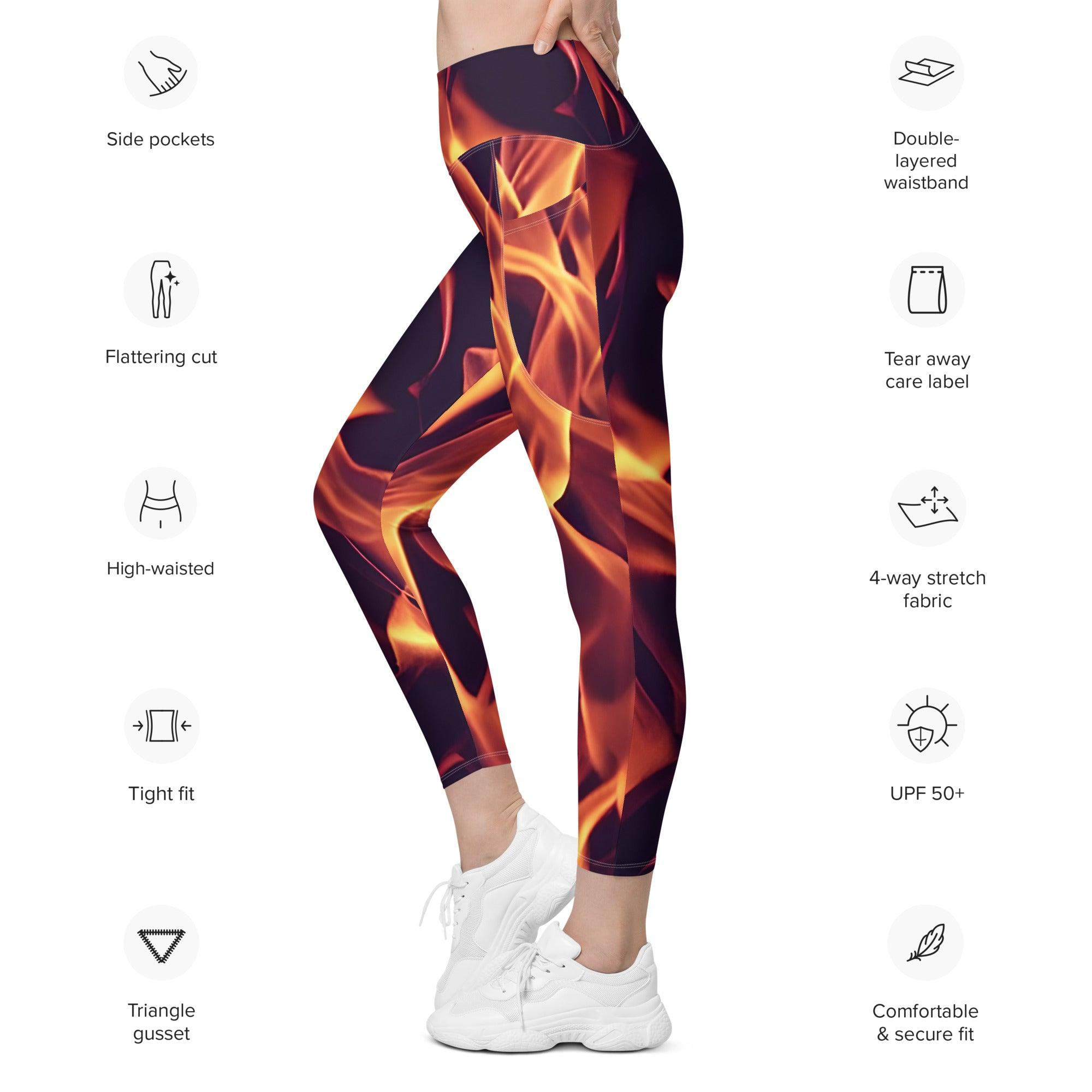 Dancing Flames Leggings with pockets - Funfitti Apparel