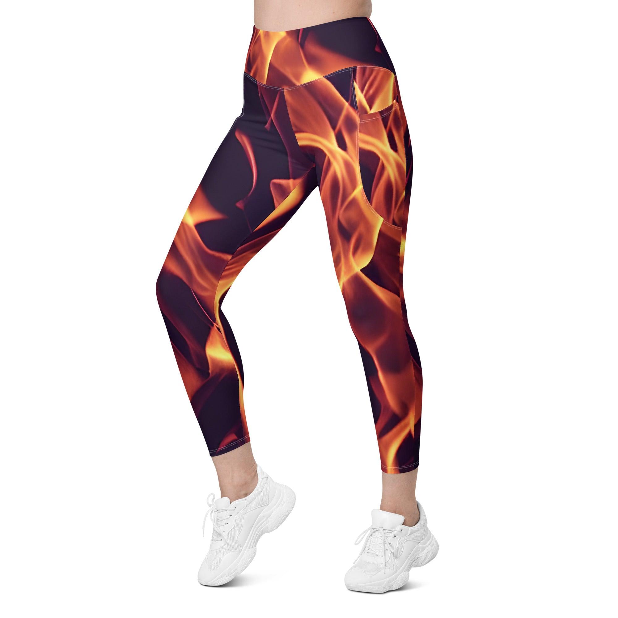 Dancing Flames Leggings with pockets - Funfitti Apparel