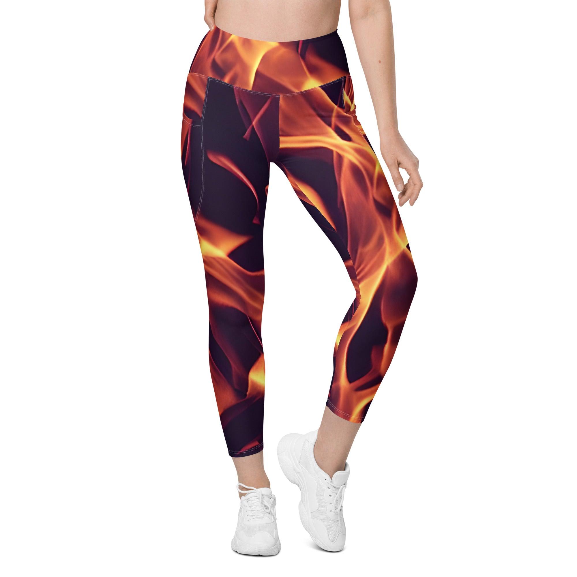 Dancing Flames Leggings with pockets - Funfitti Apparel