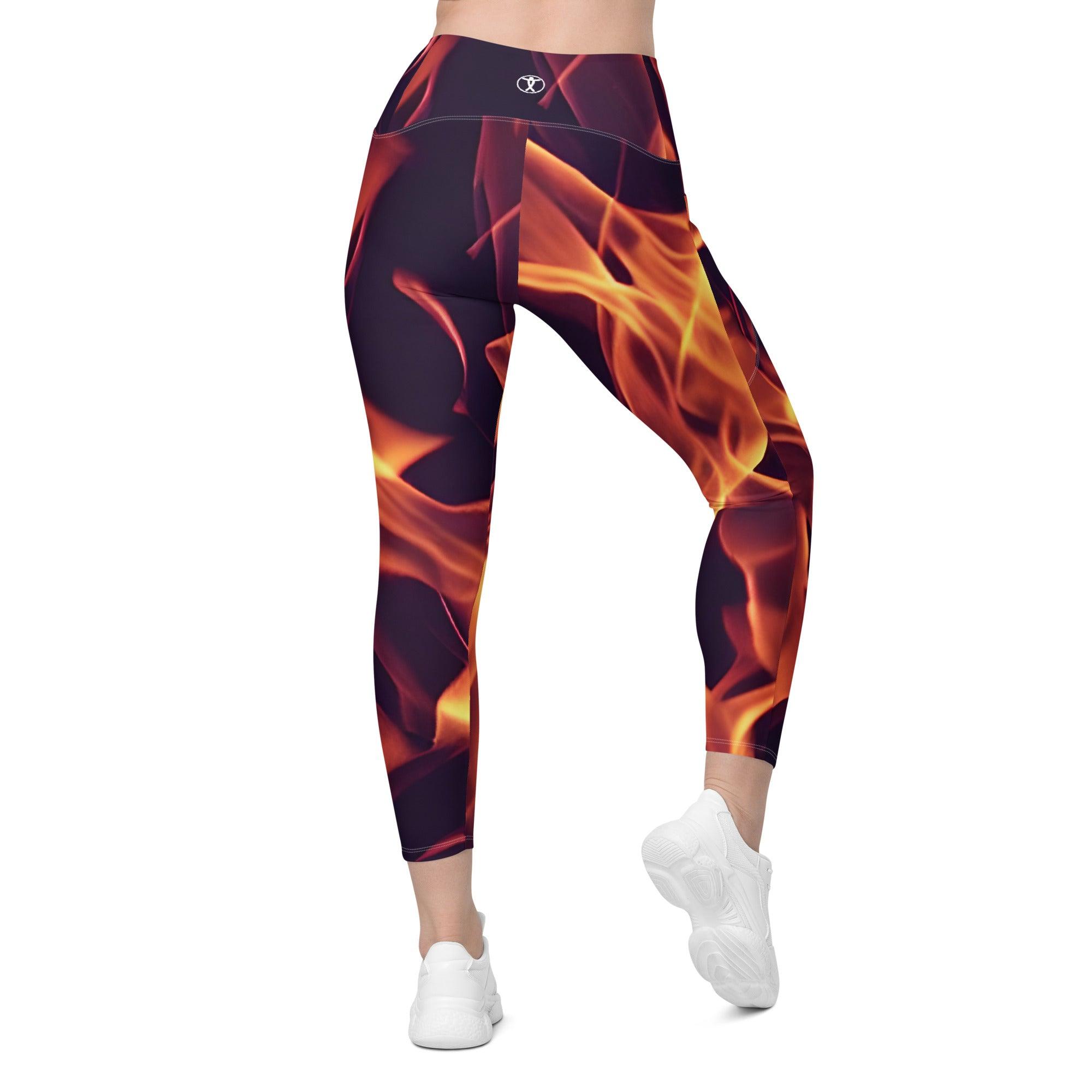 Dancing Flames Leggings with pockets - Funfitti Apparel