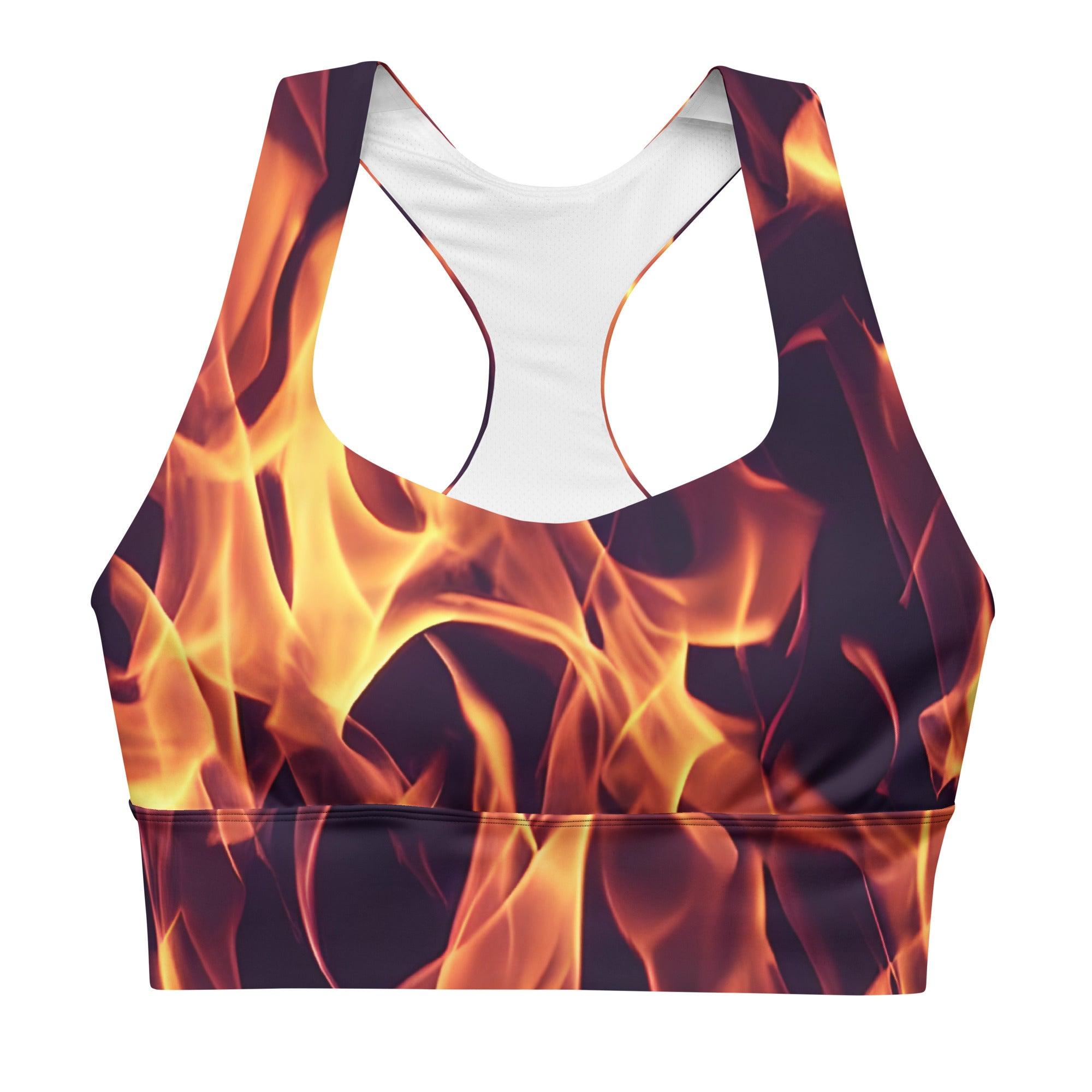 Dancing Flames Longline sports bra - Funfitti Apparel