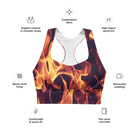 Dancing Flames Longline sports bra - Funfitti Apparel