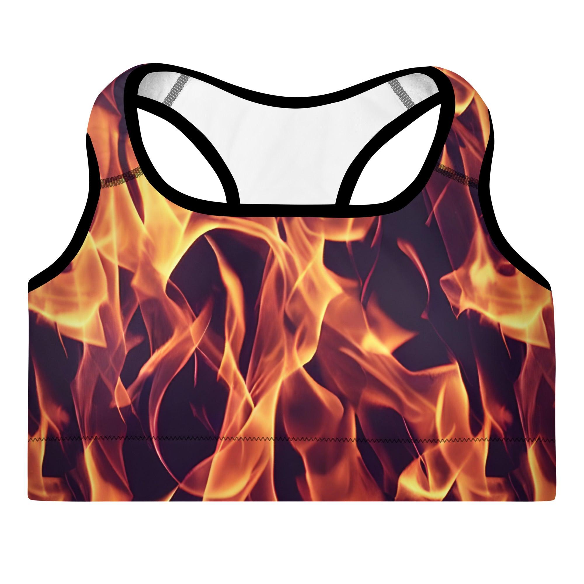 Dancing Flames Padded Sports Bra - Funfitti Apparel