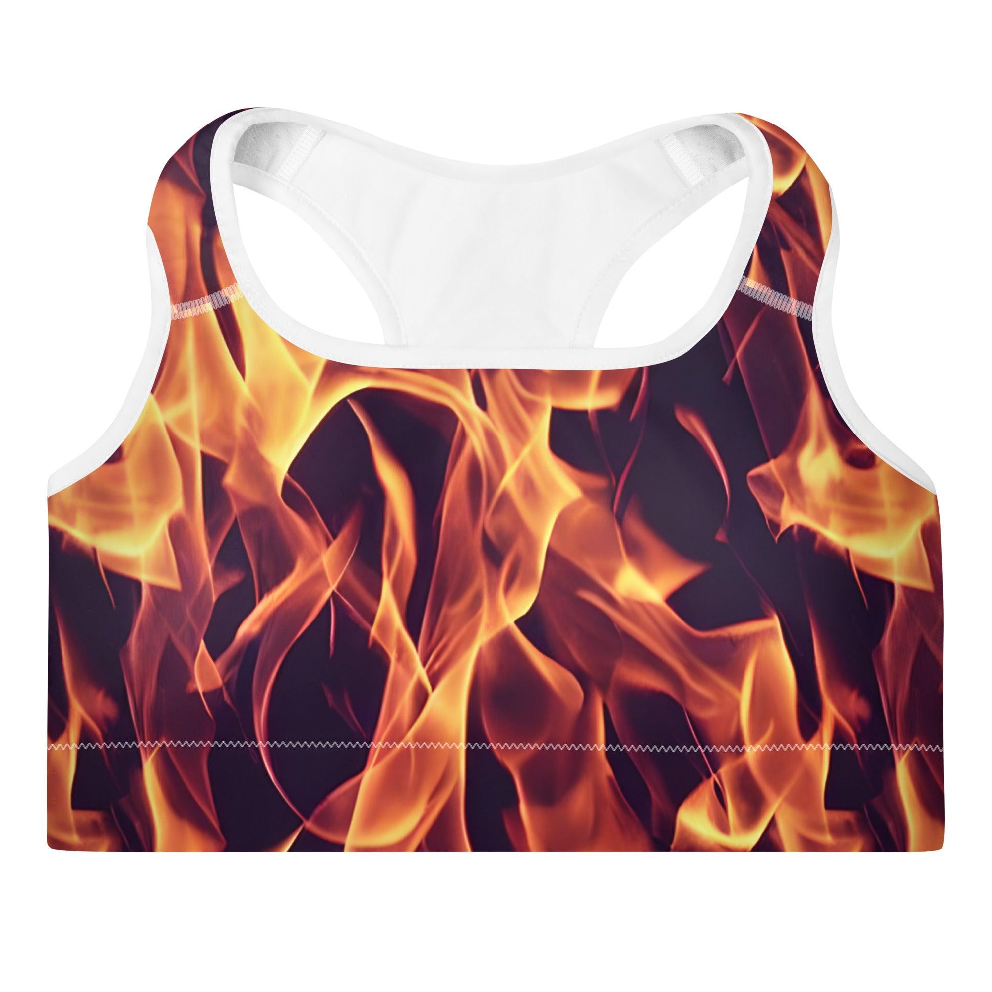 Dancing Flames Padded Sports Bra - Funfitti Apparel