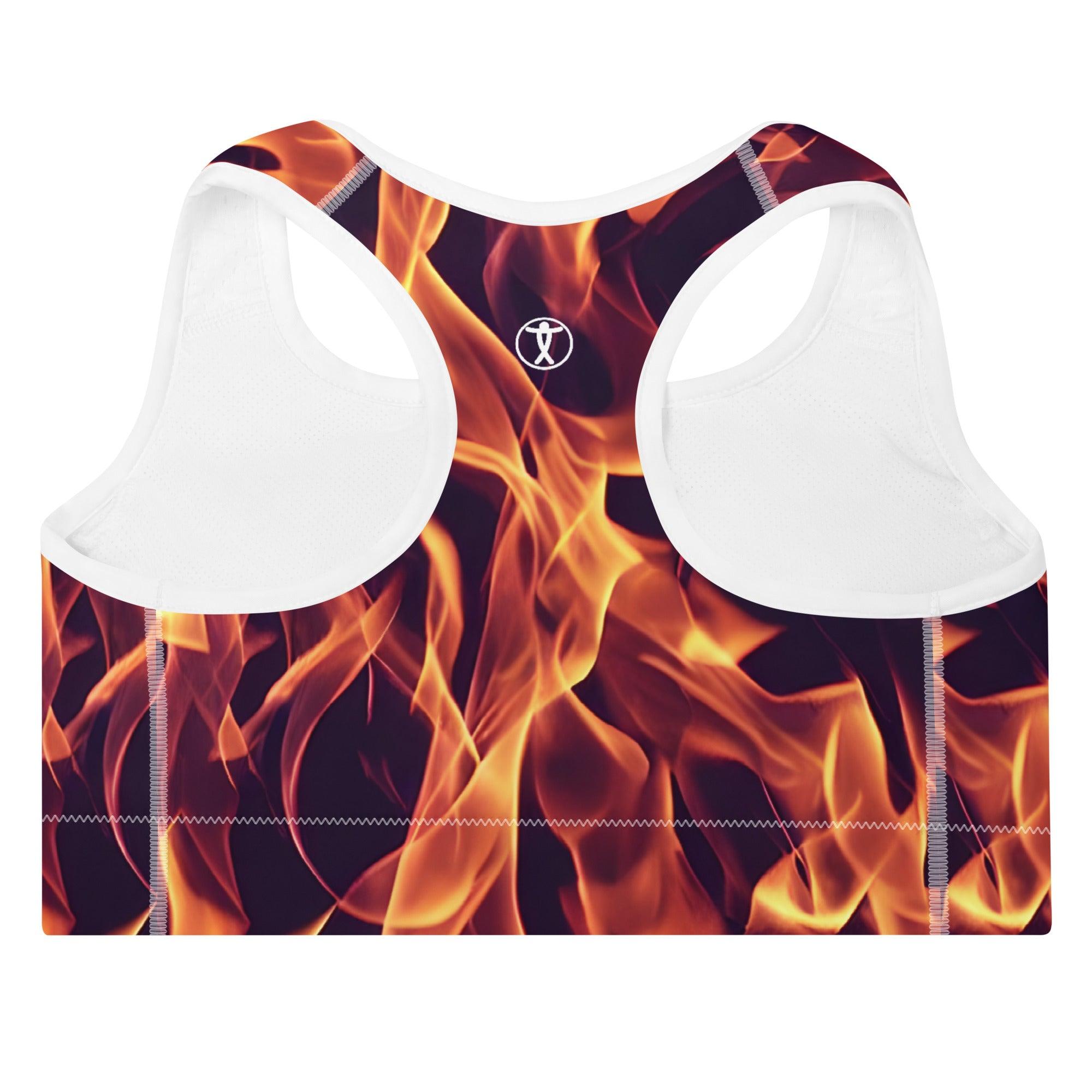 Dancing Flames Padded Sports Bra - Funfitti Apparel