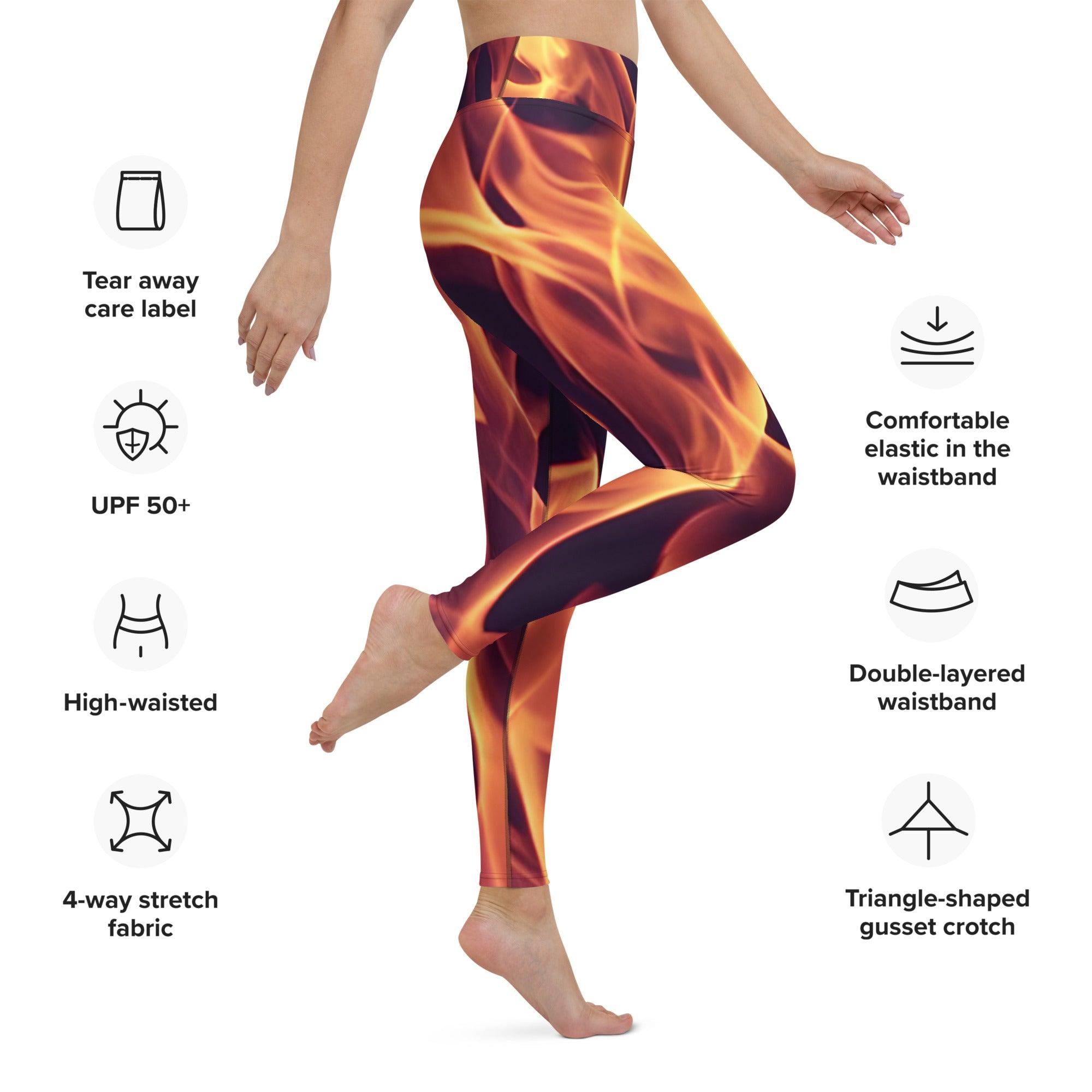 Dancing Flames Yoga Leggings - Funfitti Apparel