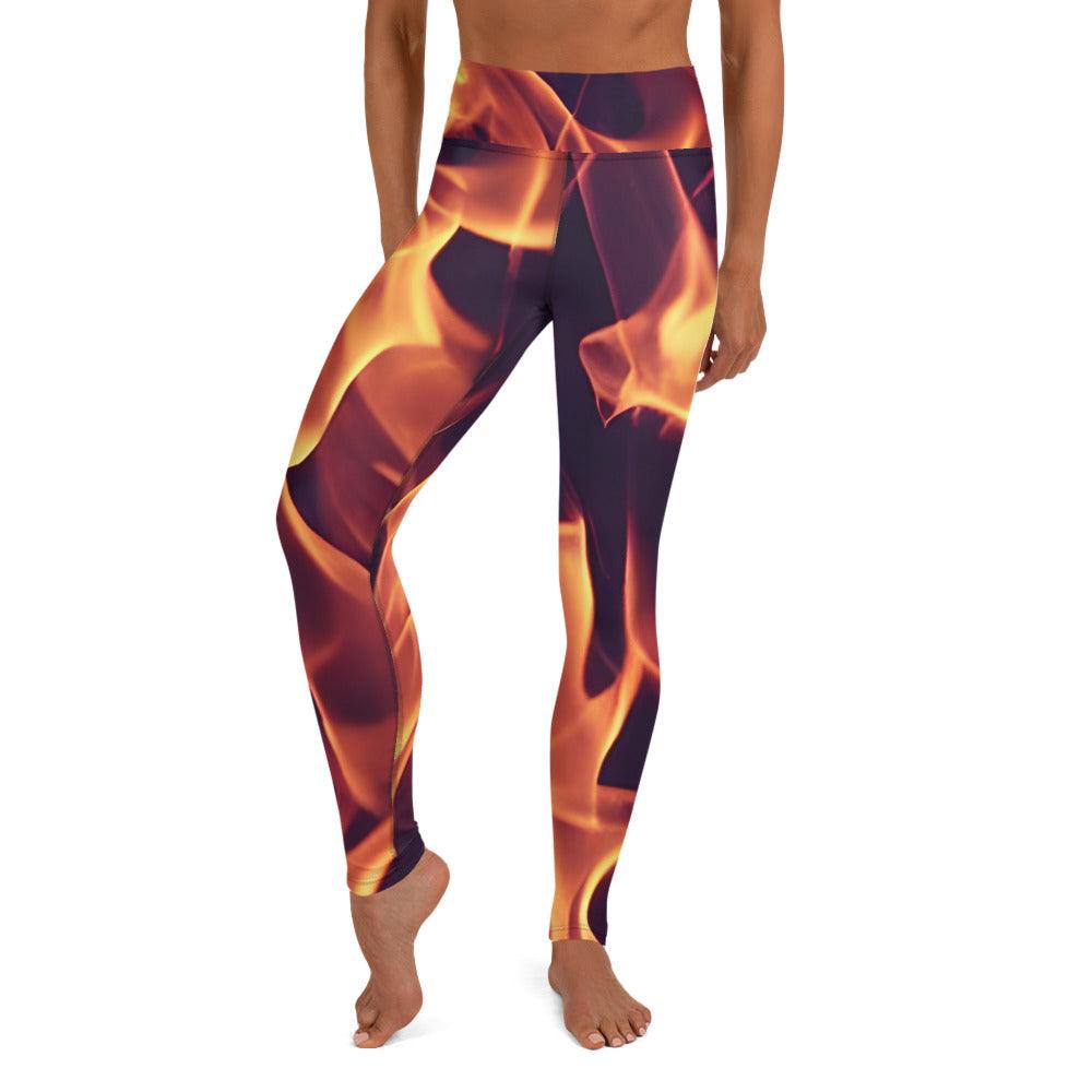 Dancing Flames Yoga Leggings - Funfitti Apparel