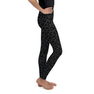 Dark Gray Leopard Youth Leggings - Funfitti Apparel