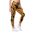 Fierce Orange Tiger Leggings with pockets - Funfitti Apparel