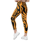 Fierce Orange Tiger Leggings with pockets - Funfitti Apparel