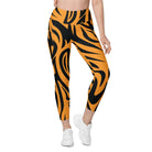 Fierce Orange Tiger Leggings with pockets - Funfitti Apparel