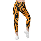 Fierce Orange Tiger Leggings with pockets - Funfitti Apparel