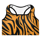 Fierce Orange Tiger Padded Sports Bra - Funfitti Apparel