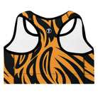 Fierce Orange Tiger Padded Sports Bra - Funfitti Apparel