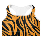 Fierce Orange Tiger Padded Sports Bra - Funfitti Apparel