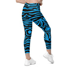 Gentle Blue Zebra Leggings with pockets - Funfitti Apparel