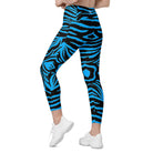 Gentle Blue Zebra Leggings with pockets - Funfitti Apparel