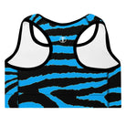 Gentle Blue Zebra Padded Sports Bra - Funfitti Apparel