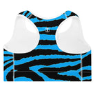 Gentle Blue Zebra Padded Sports Bra - Funfitti Apparel