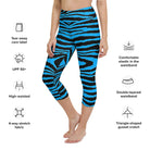 Gentle Blue Zebra Yoga Capri Leggings - Funfitti Apparel