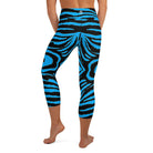 Gentle Blue Zebra Yoga Capri Leggings - Funfitti Apparel