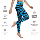 Gentle Blue Zebra Yoga Leggings - Funfitti Apparel