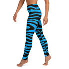 Gentle Blue Zebra Yoga Leggings - Funfitti Apparel