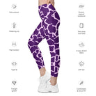 Gliding Purple Giraffe Leggings with pockets - Funfitti Apparel