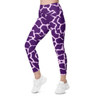 Gliding Purple Giraffe Leggings with pockets - Funfitti Apparel