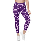 Gliding Purple Giraffe Leggings with pockets - Funfitti Apparel