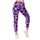 Gliding Purple Giraffe Leggings with pockets - Funfitti Apparel