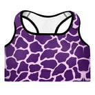 Gliding Purple Giraffe Padded Sports Bra - Funfitti Apparel