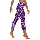 Gliding Purple Giraffe Yoga Capri Leggings - Funfitti Apparel