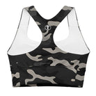 Gray Camo Longline sports bra - Funfitti Apparel