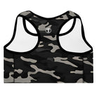 Gray Camo Padded Sports Bra - Funfitti Apparel