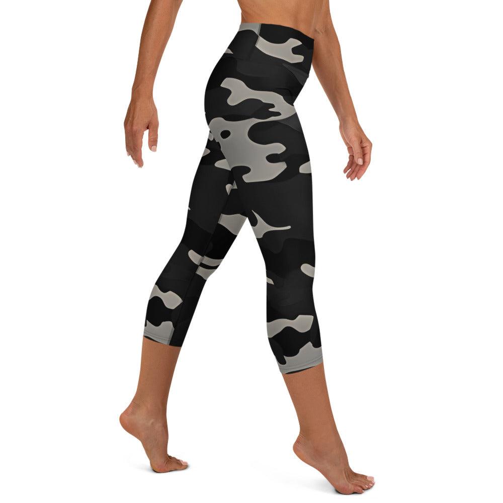 Gray Camo Yoga Capri Leggings - Funfitti Apparel