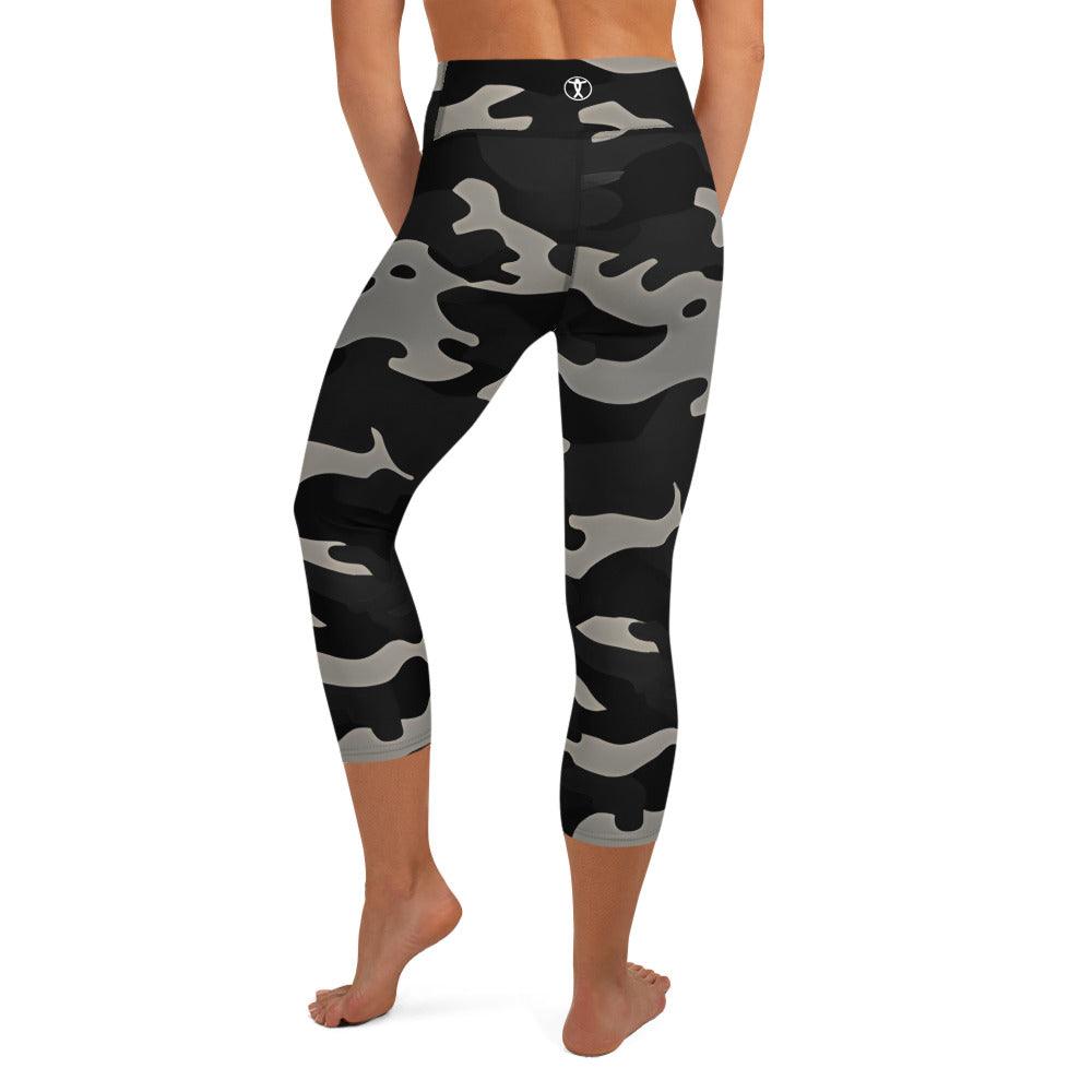 Gray Camo Yoga Capri Leggings - Funfitti Apparel