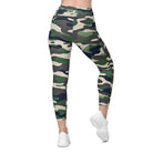 Green Camo Leggings with pockets - Funfitti Apparel