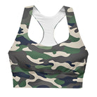 Green Camo Longline sports bra - Funfitti Apparel