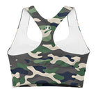 Green Camo Longline sports bra - Funfitti Apparel