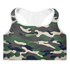 Green Camo Padded Sports Bra - Funfitti Apparel